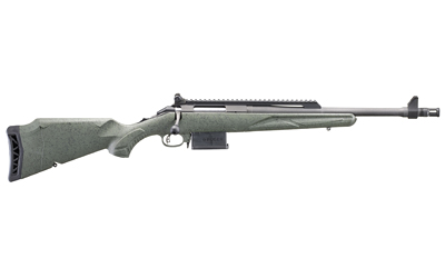 Green hunting rifle with tactical features