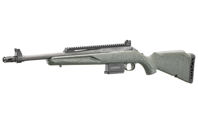 Ruger firearm with a green composite stock.