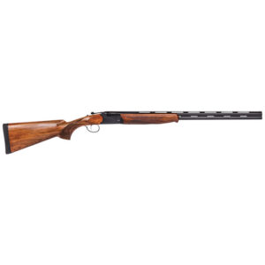 Side view of a classic shotgun with wood details.