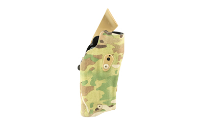 Camo holster for firearm with magazine holder.