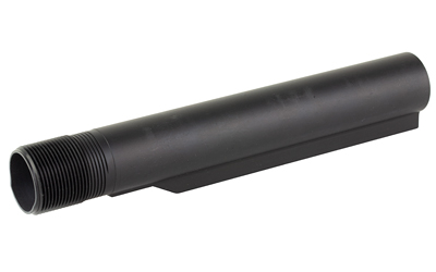Black threaded tube for firearm assembly.