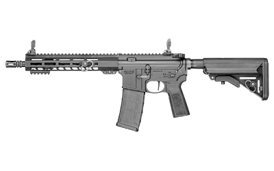 Side view of a modern assault rifle.