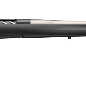 Black bolt-action rifle on white background