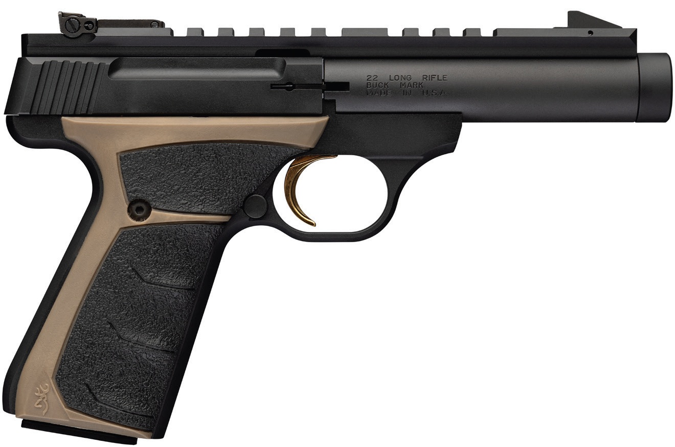 Black and tan .22 caliber semi-automatic pistol