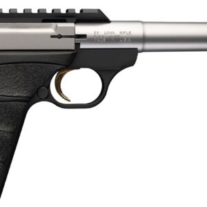 Silver and black .22 caliber pistol side view
