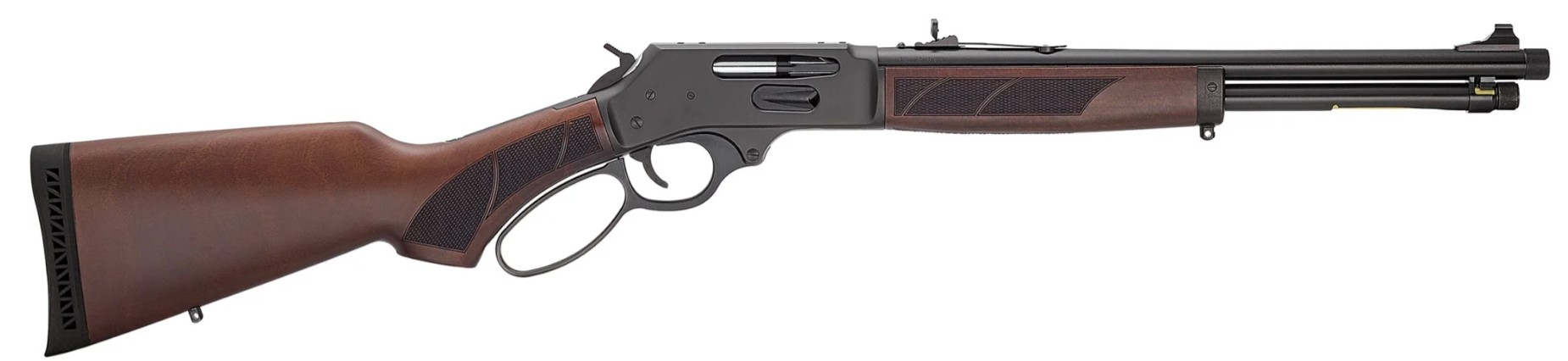 Side view of a lever-action rifle