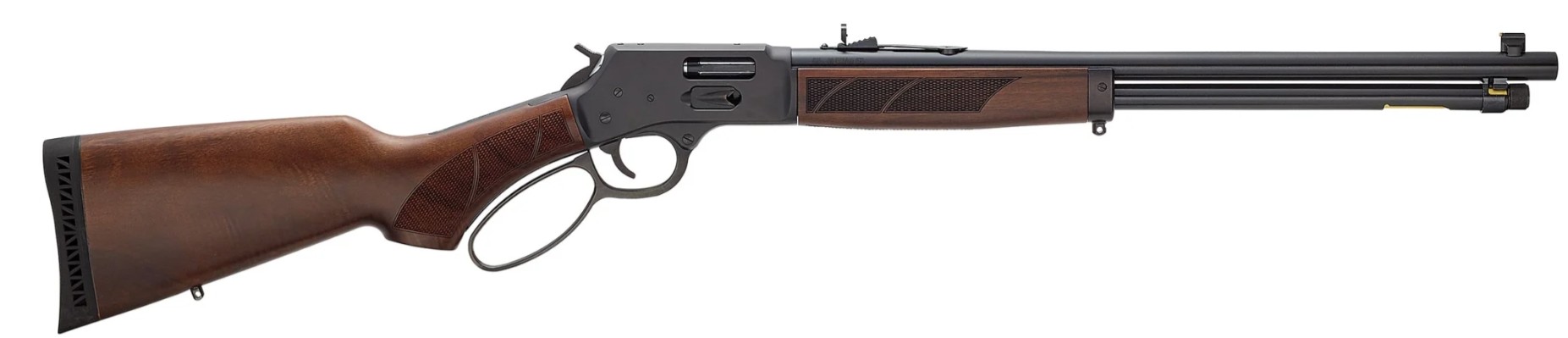 Side view of a lever-action rifle