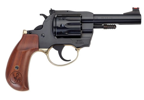 Revolver with wooden grip and black finish