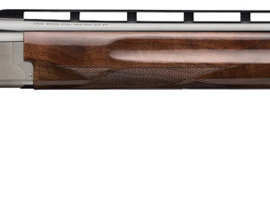 Wood-stock over-under shotgun isolated on white background