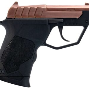 Compact pistol with metallic and black grip