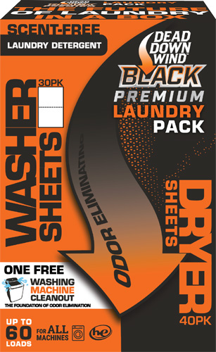 Dead Down Wind Black laundry and dryer sheets pack