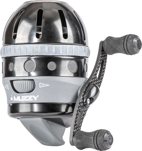 Muzzy spincast fishing reel close-up