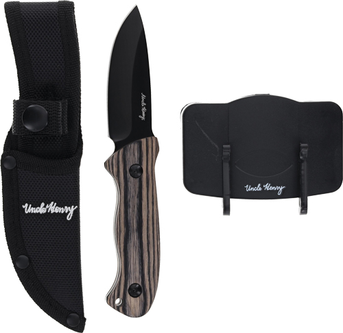 Fixed-blade knife with sheath and belt clip