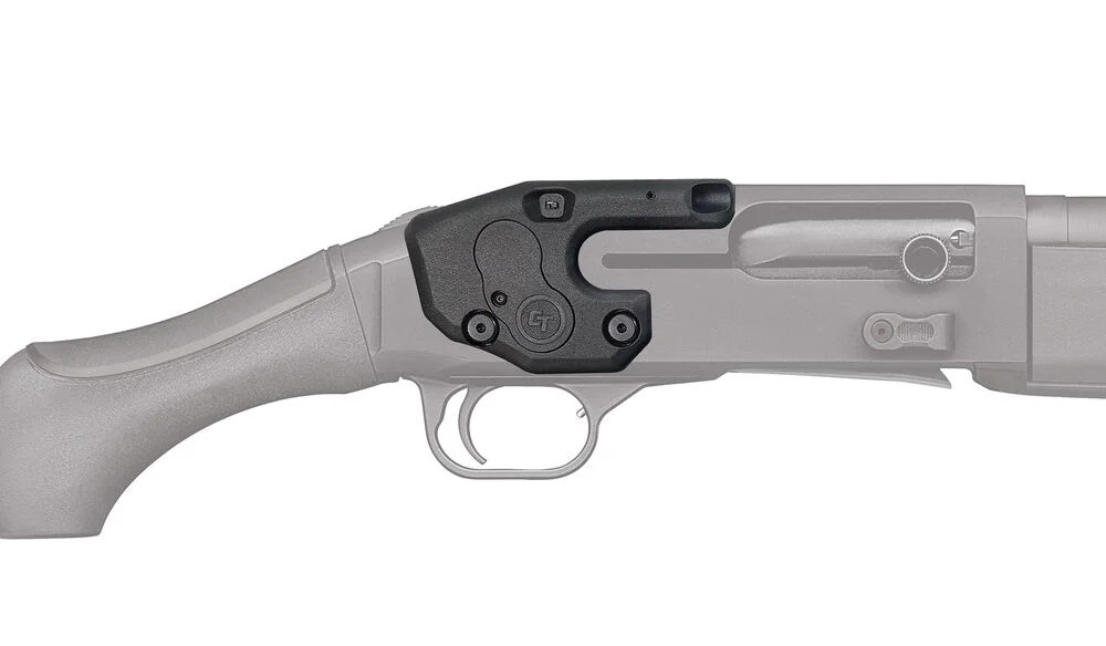 Shotgun receiver with mounted side saddle shell holder