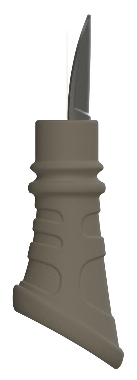 Ergonomic fixed-blade utility knife with textured handle