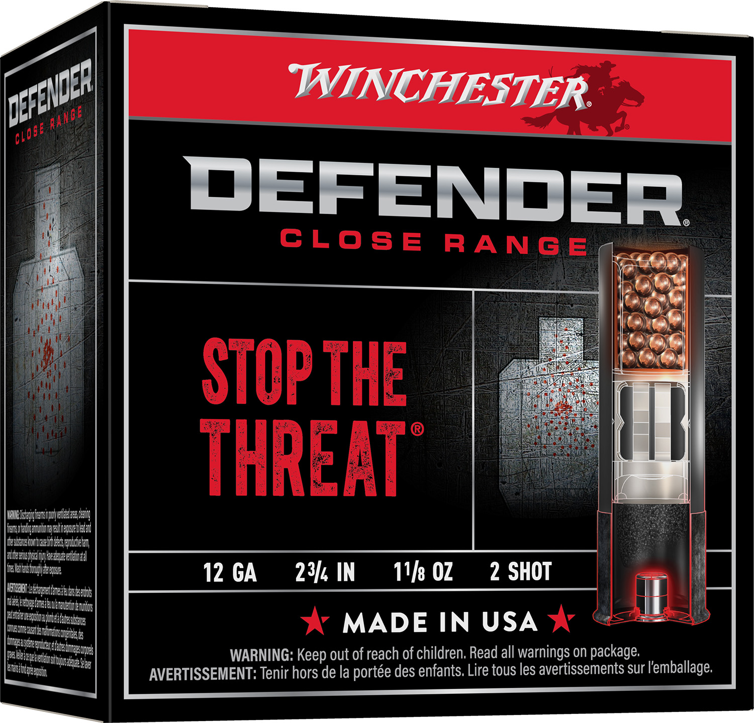 Winchester Defender Close Range shotgun ammunition box