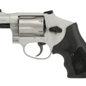 Smith & Wesson snub-nose revolver on white background