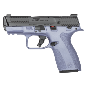 Compact handgun with a purple grip