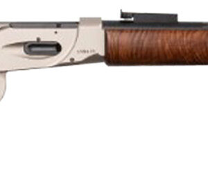 Lever-action rifle with wooden stock