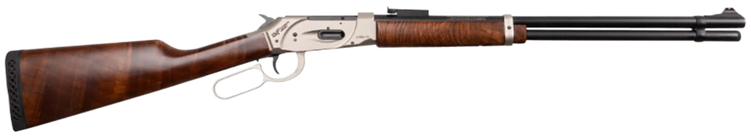 Lever-action rifle with wooden stock