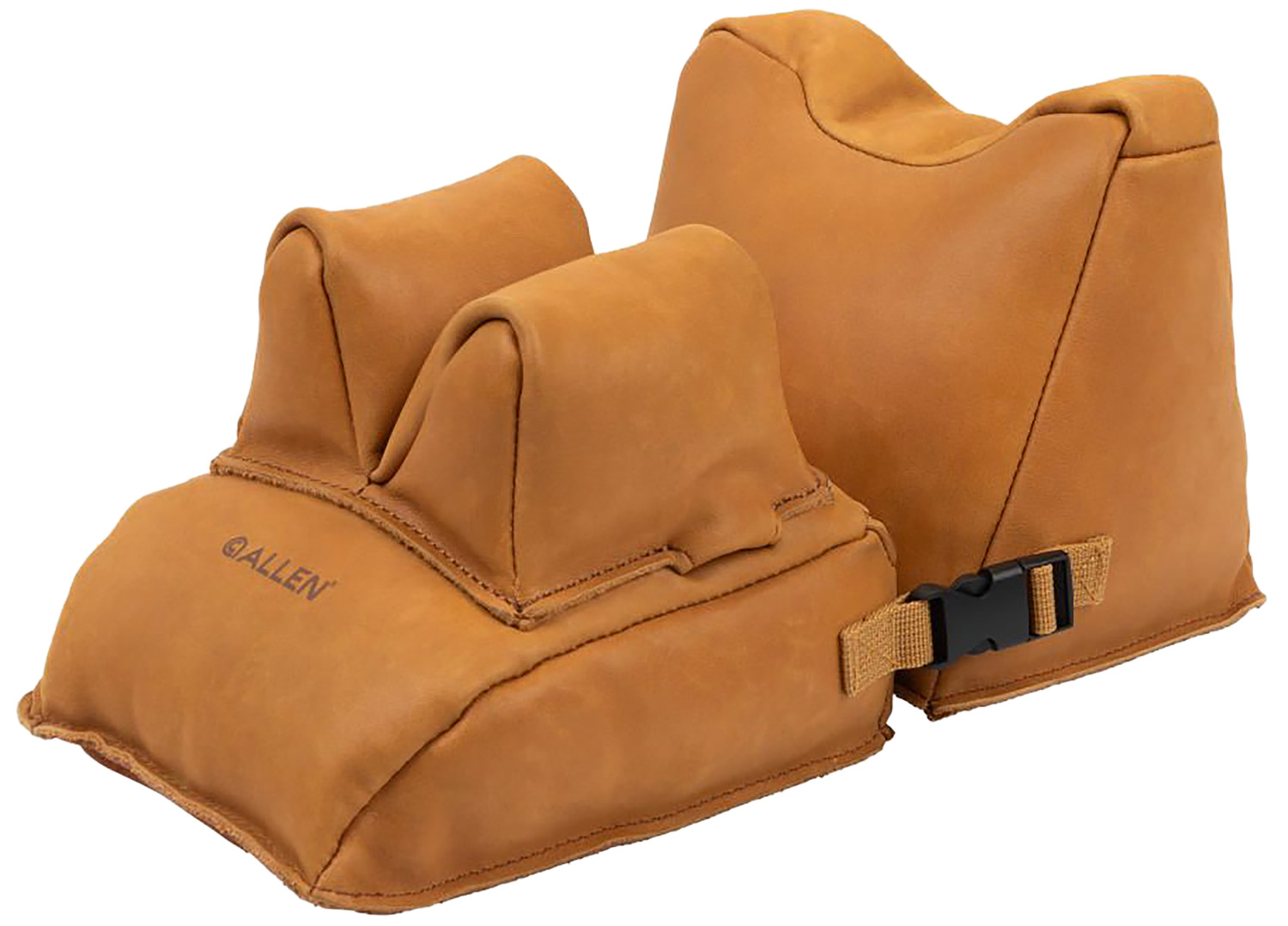 Tan rifle shooting rest bag with buckle strap