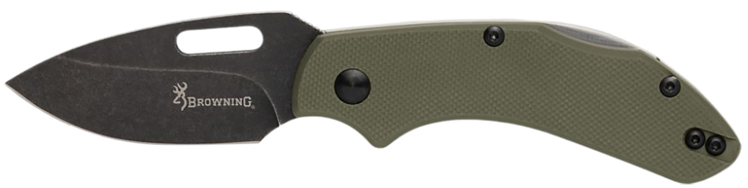 Browning folding knife with green handle
