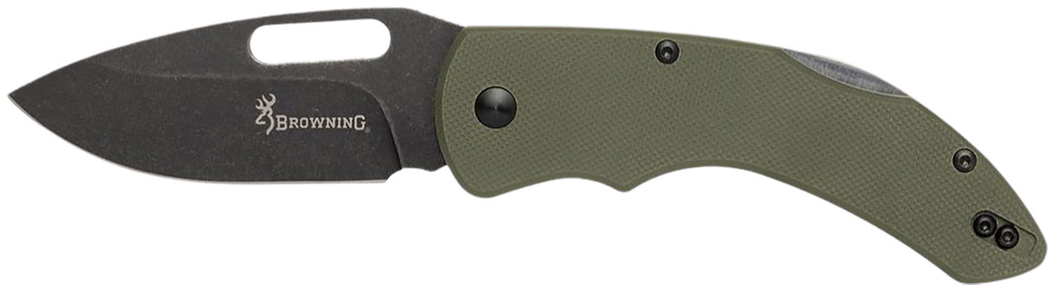 Browning folding knife with green handle