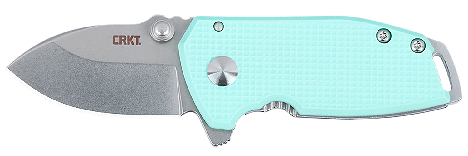 Mint green handled CRKT folding pocket knife