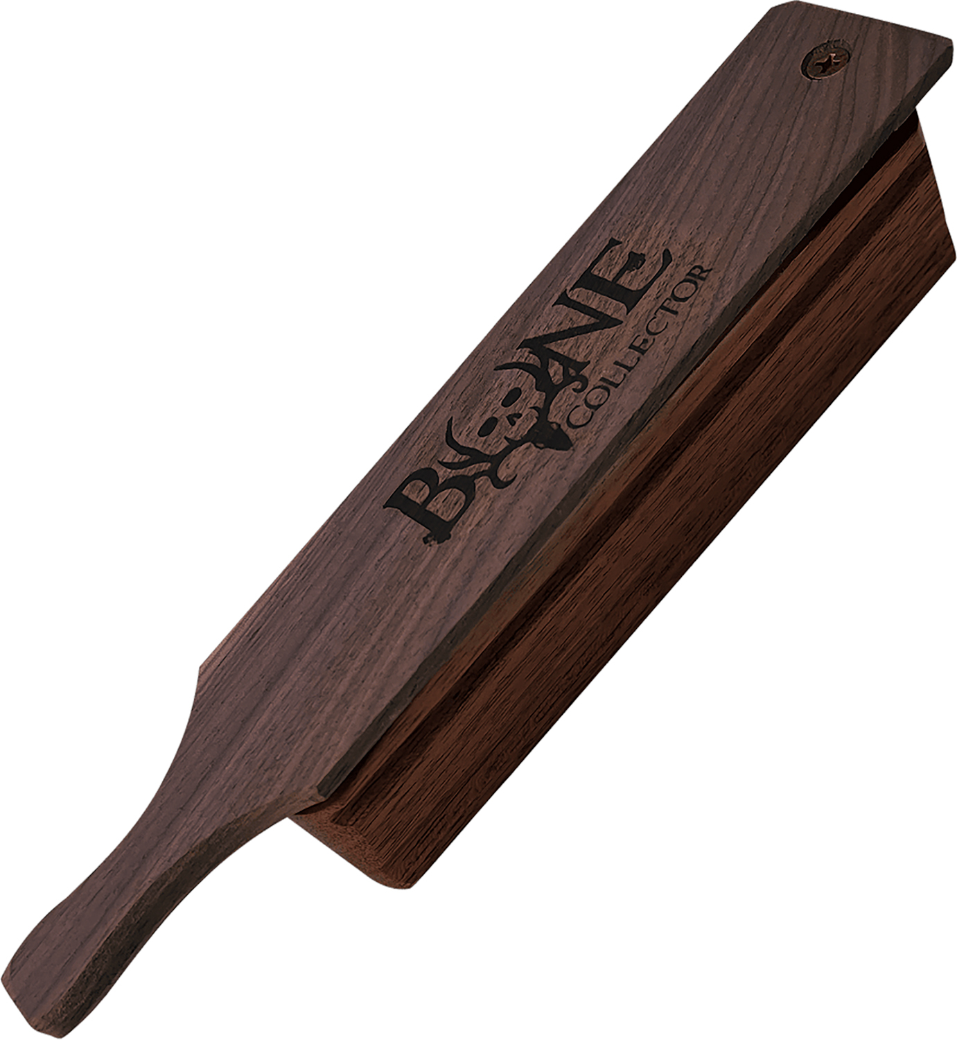 Engraved wooden paddle-shaped presentation box