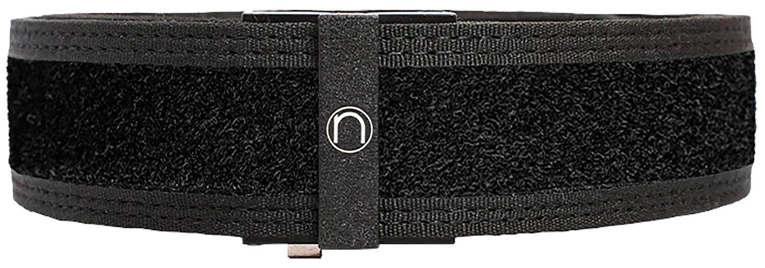 Black adjustable elastic strap with central logo