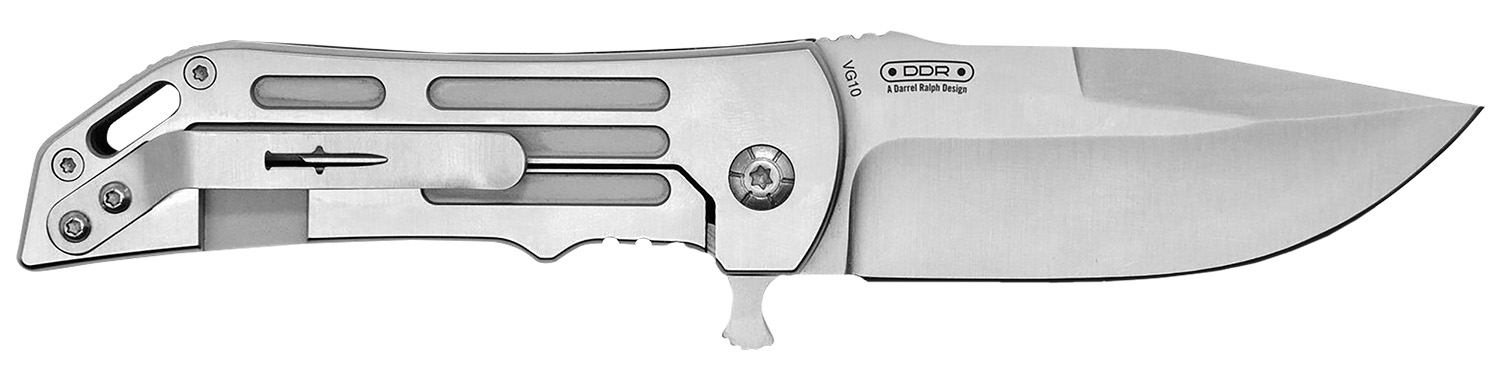 Stainless steel folding knife with pocket clip