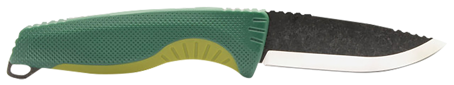 Green-handled utility knife with black blade