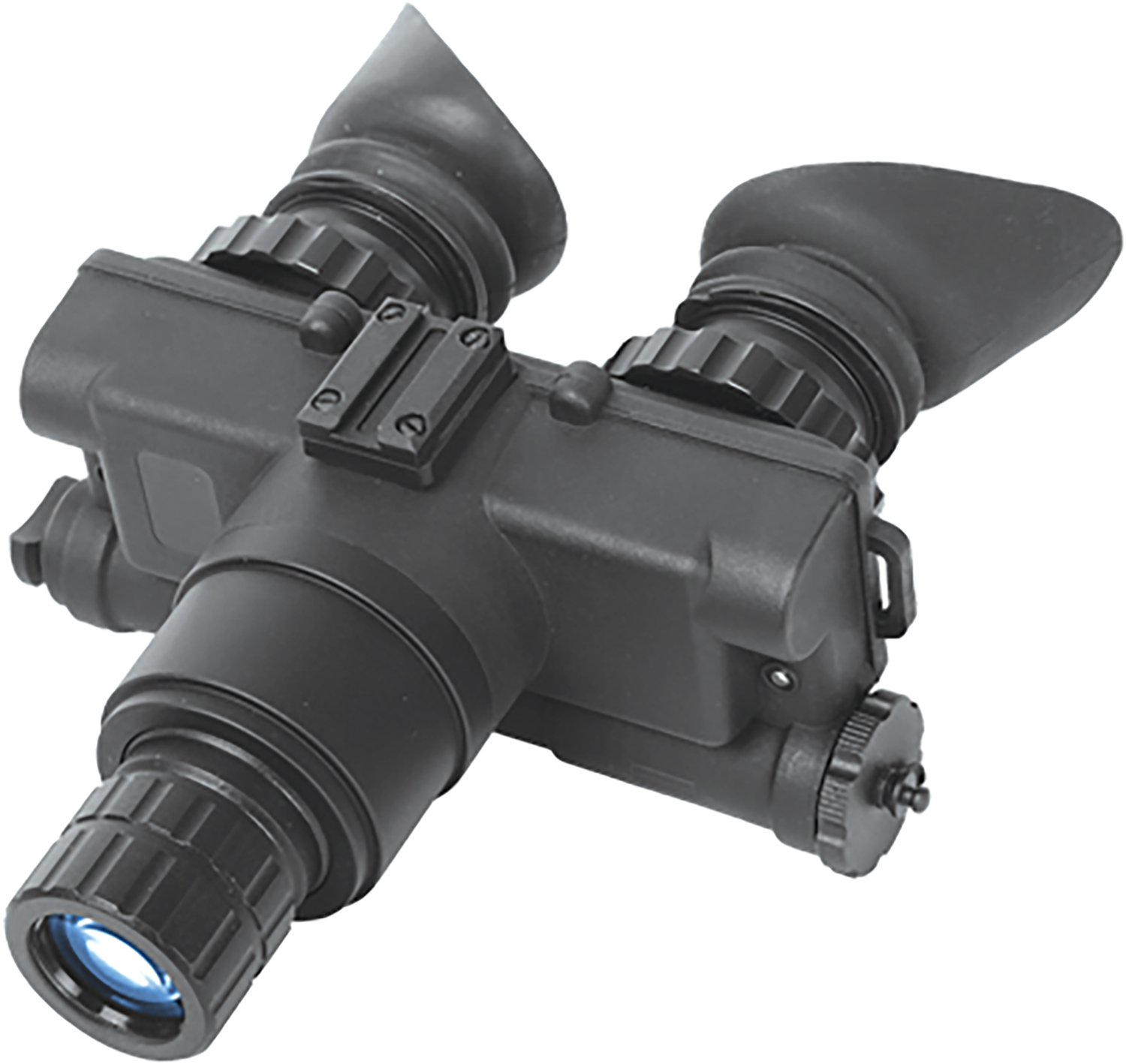 Black night vision goggles device isolated on white