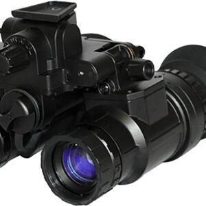 Black night vision goggles with dual lenses