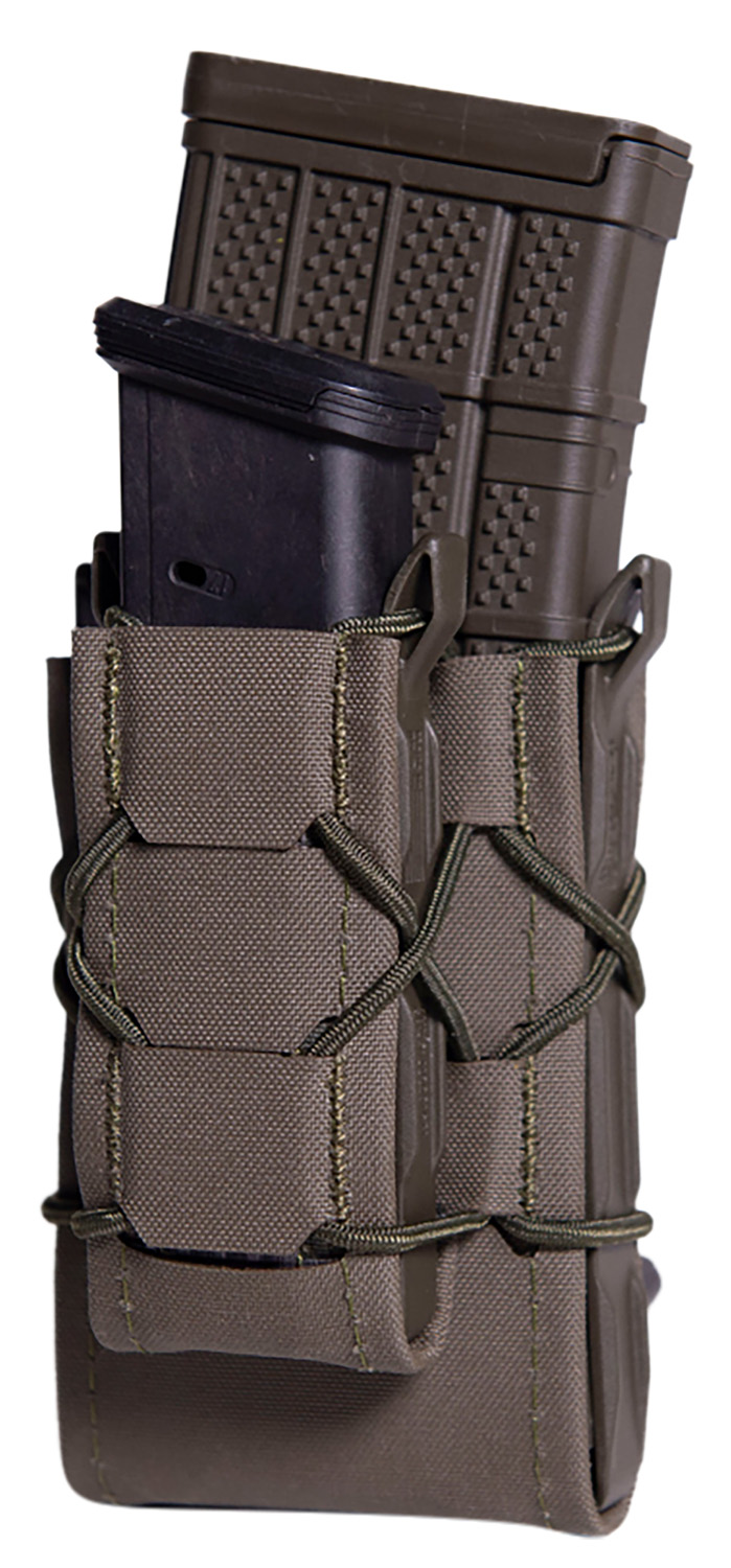 Two rifle magazines in tactical double pouch