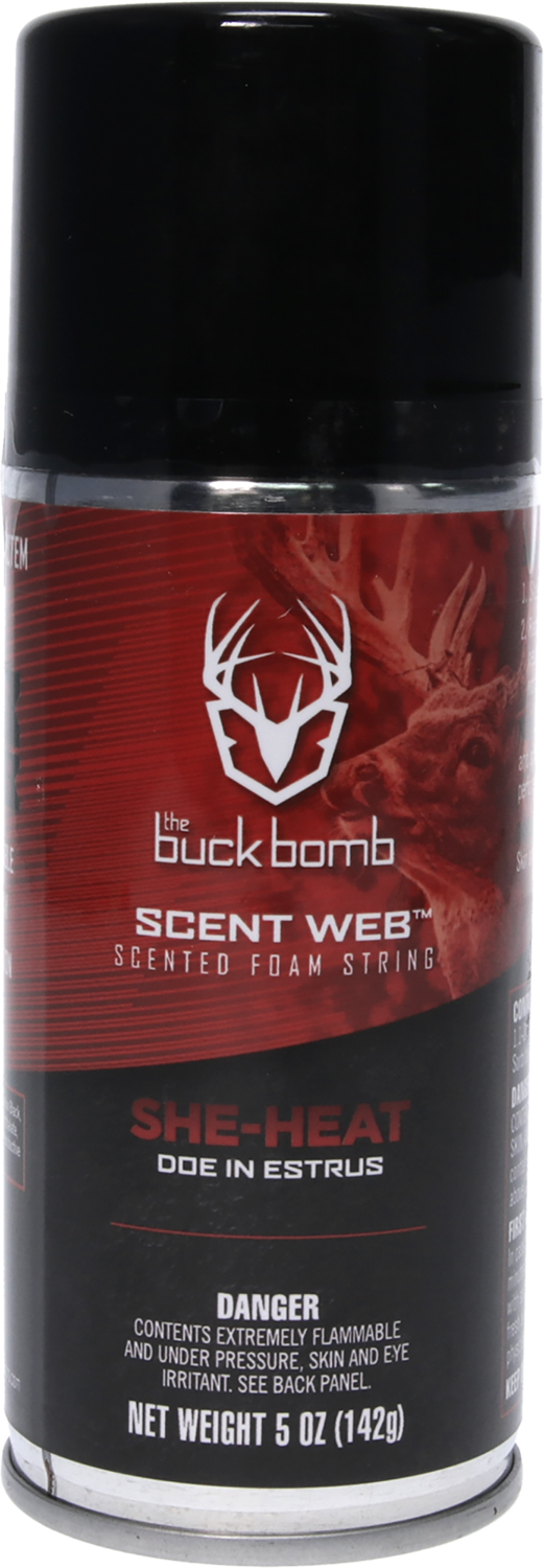 Buck Bomb She-Heat scented foam string can