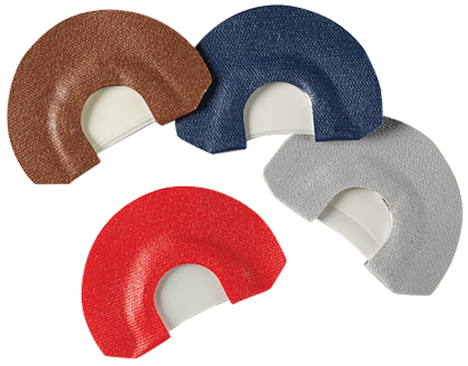 Four colored turkey diaphragm mouth calls