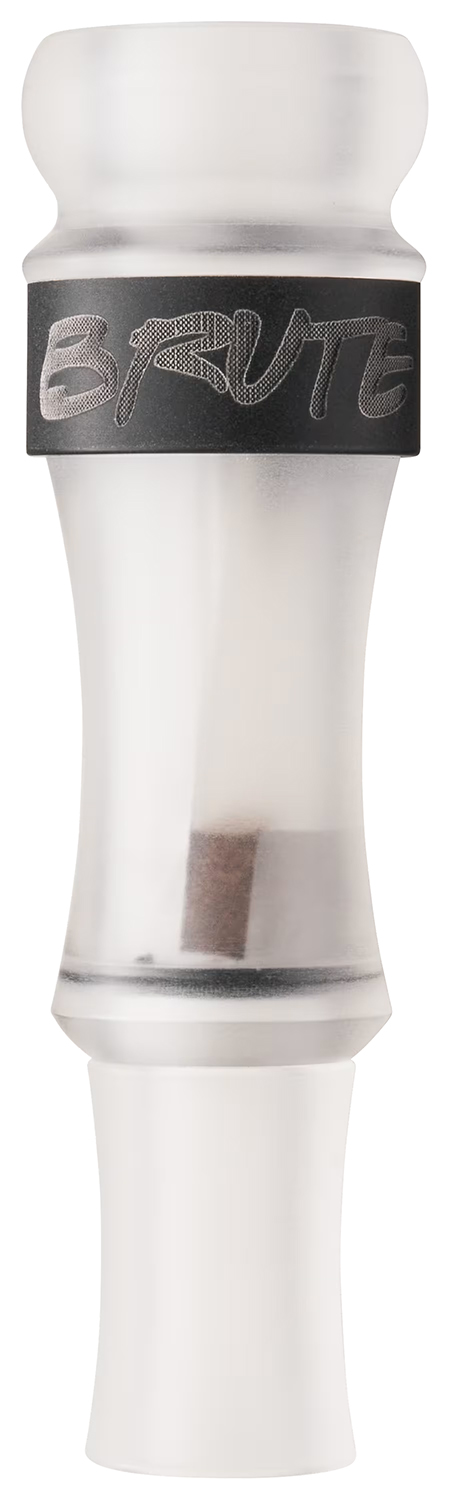 Frosted acrylic duck call with BRUTE logo