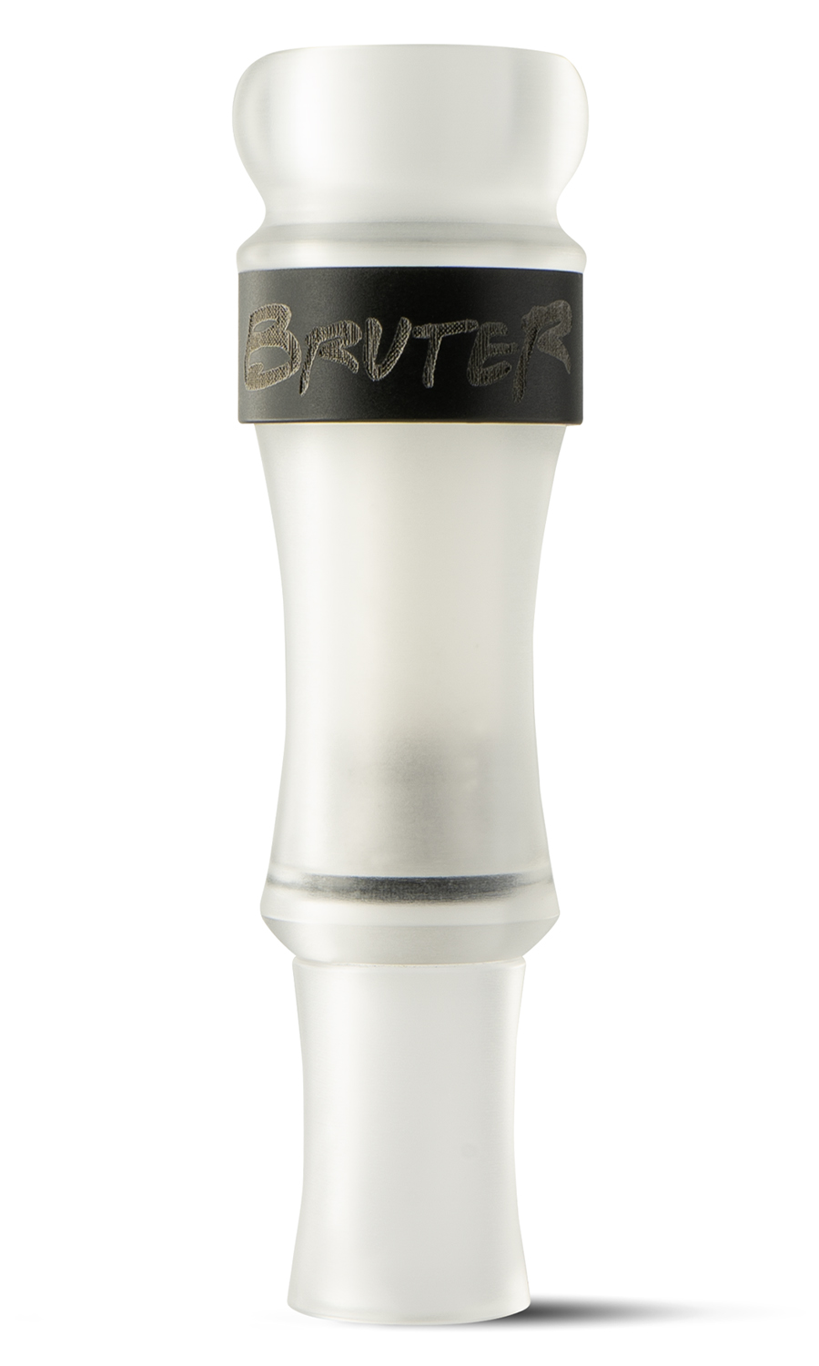 Frosted glass duck call with black band