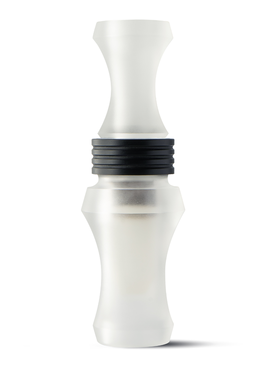 White double-ended cylindrical device with black ring