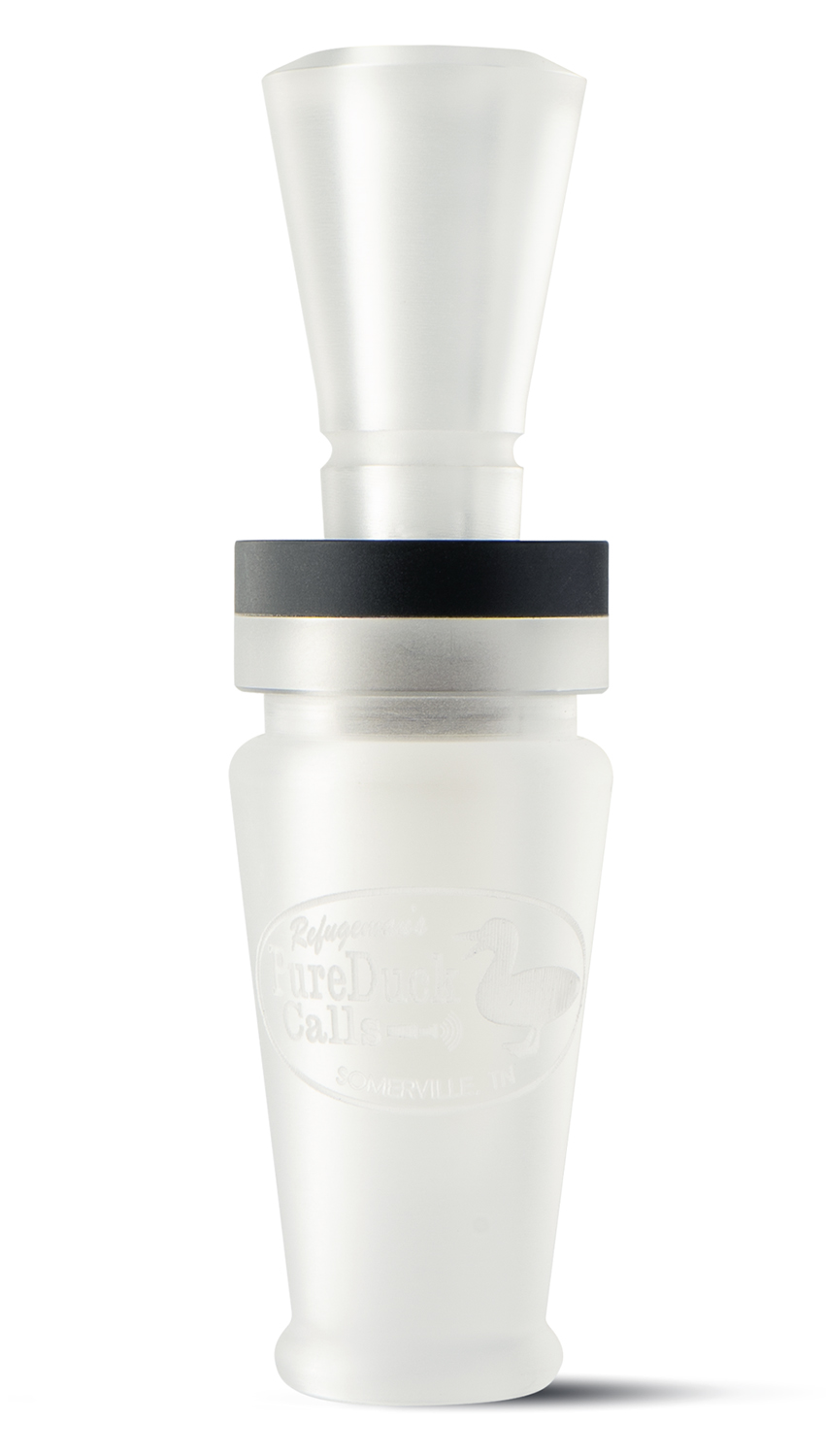 Frosted acrylic duck call with metal top