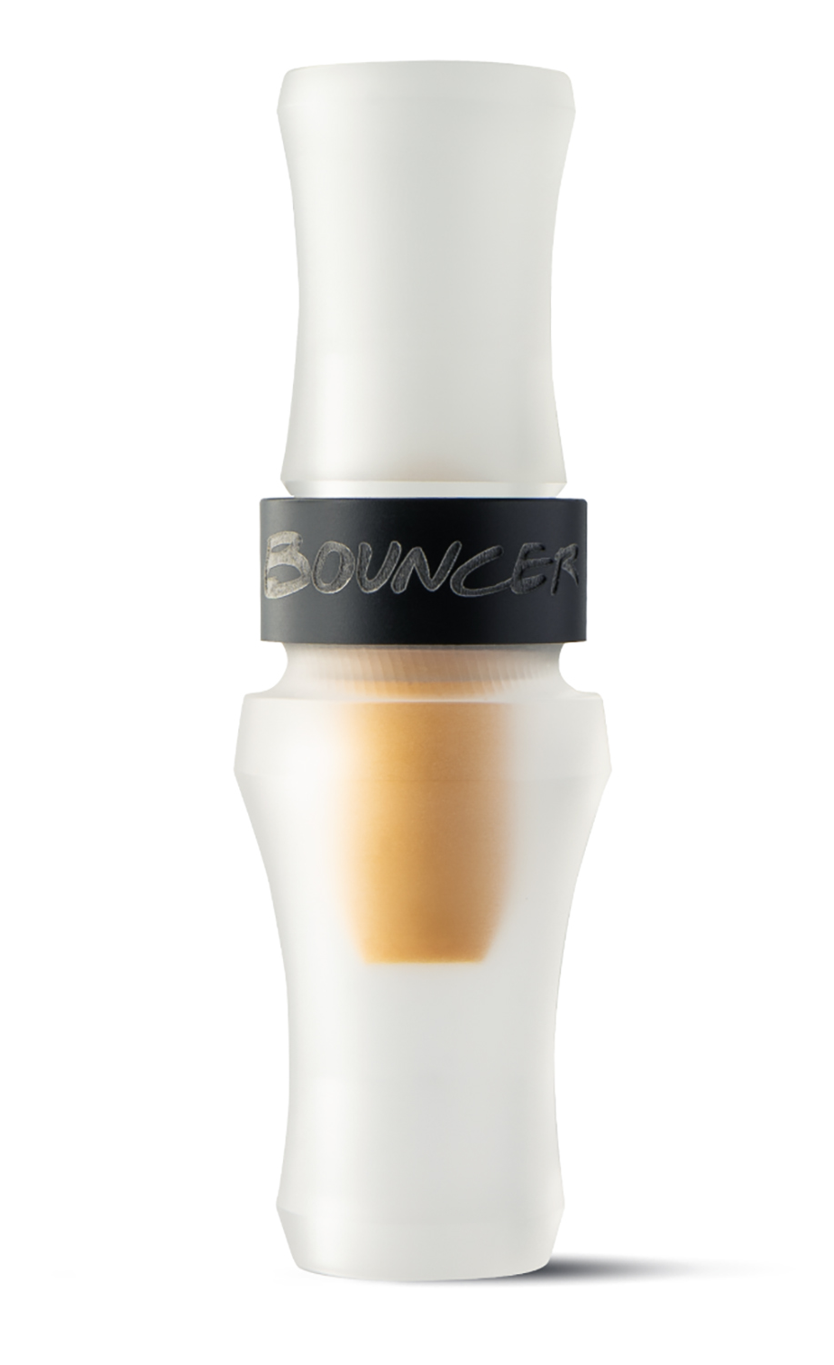 White duck call with Bouncer logo
