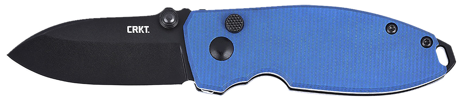 CRKT folding knife with blue handle