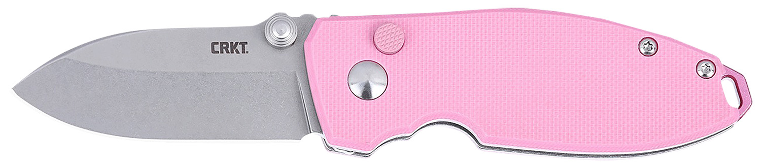 Pink-handled folding pocket knife with silver blade