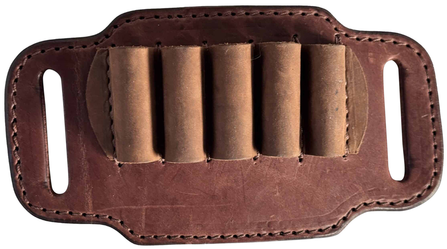 Brown leather cartridge belt holder with loops