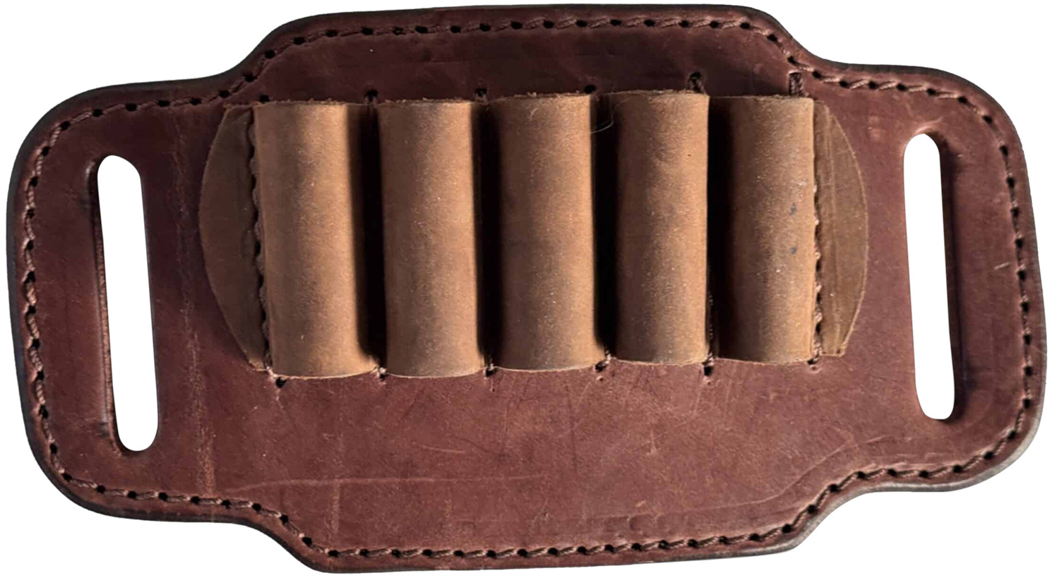 Brown leather cartridge belt holder with loops