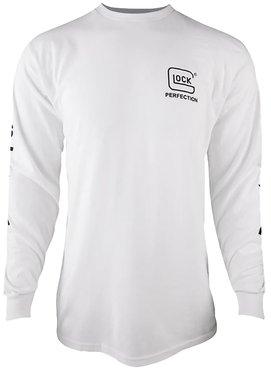 White long-sleeve shirt with Glock Perfection logo