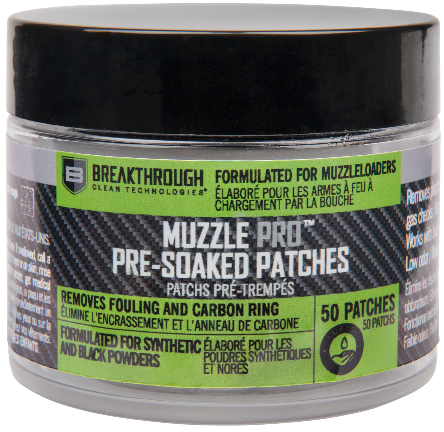 Breakthrough Muzzle Pro pre-soaked patches jar