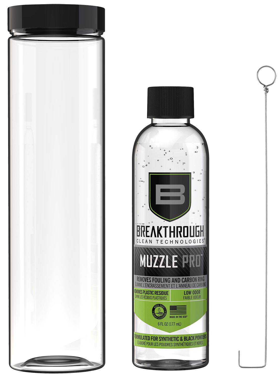 Breakthrough Muzzle Pro cleaning kit with bottle and rod