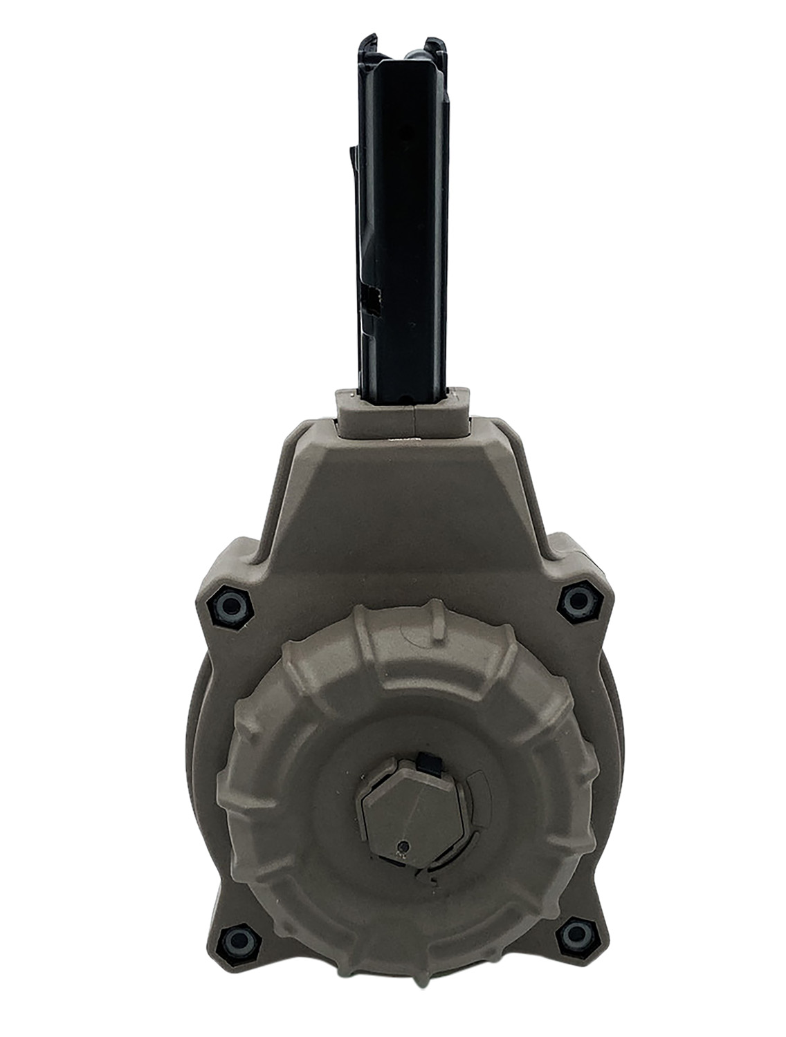 Drum-style firearm magazine with extended clip